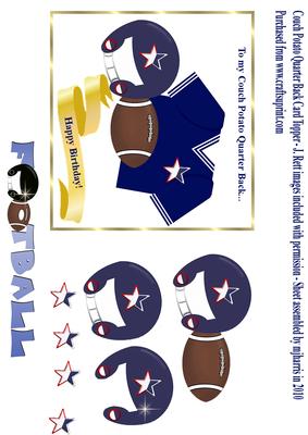 Couch Potato Quarter Back Card Topper