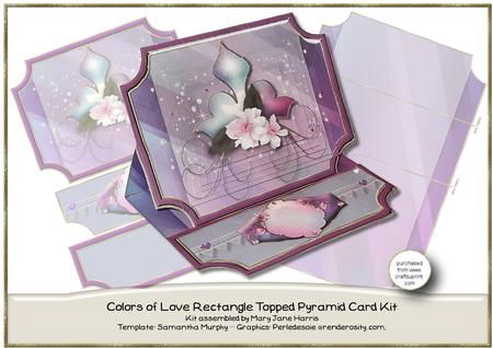 Colors of Love Rectangle Topped Pyramid Easel Card Kit