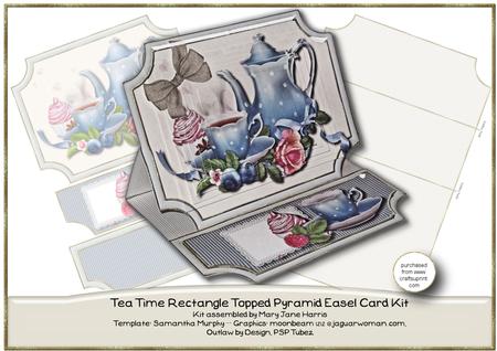 Tea Time Rectangle Topped Pyramid Easel Card Kit