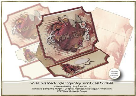 With Love Rectangle Topped Pyramid Easel Card Kit