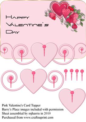 Pink Valentine's Card Topper