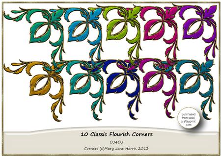 10 Classic Flourish Corners - Cu4cu