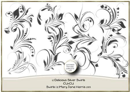 12 Delicious Silver Swirls - Cu4cu