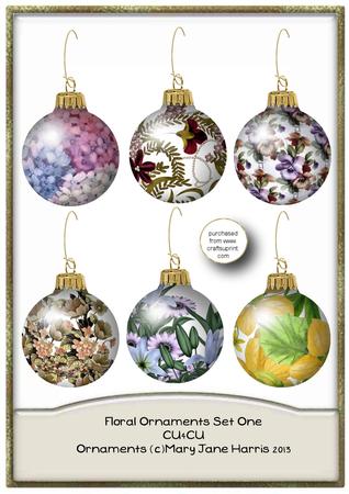 6 Floral Ornaments Set 1 - Cu4cu
