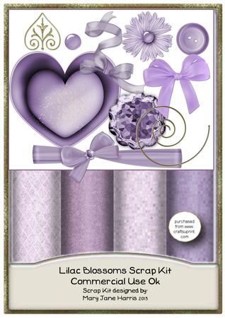 Lilac Blossoms Scrap Kit - Cu Ok