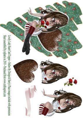 Lovely Lady Heart Card Topper