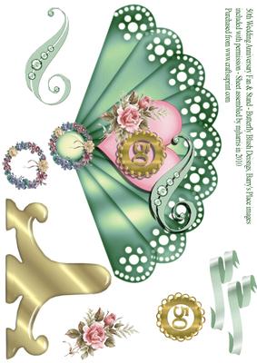 50th Wedding Anniversary Fan & Stand Card