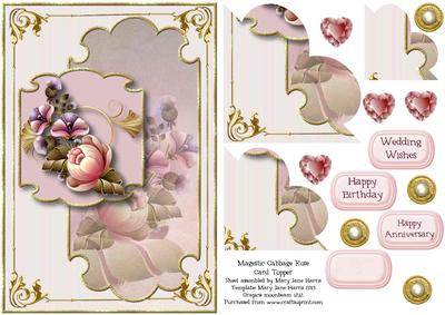 Majestic Cabbage Rose Corner Stacker Topper