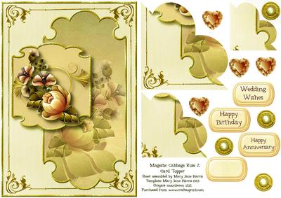 Majestic Cabbage Rose Corner Stacker Topper 2