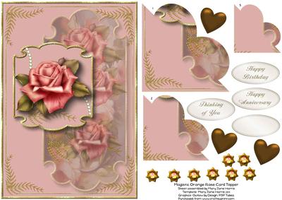 Majestic Orange Rose Corner Stacker Topper 2