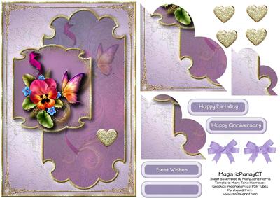Majestic Pansy Corner Stacker Topper