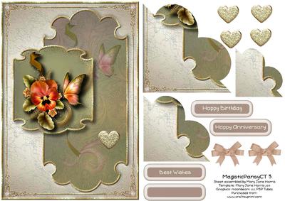 Majestic Pansy Corner Stacker Topper 3