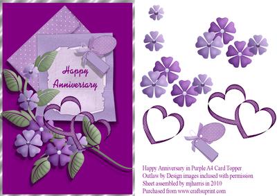 Happy Anniversary in Purple Card