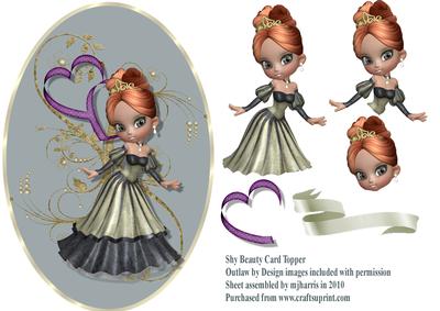 Shy Beauty Card Topper