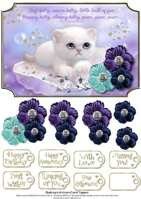 Audrey's Kitten Card Topper 1