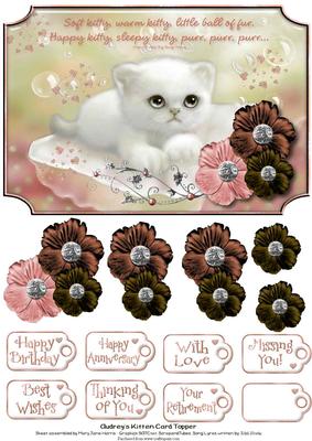 Audrey's Kitten Card Topper 3