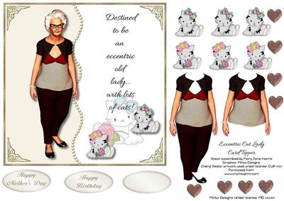 Eccentric Cat Lady Card Topper