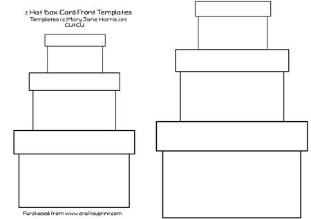2 Hat Box Card Front Templates