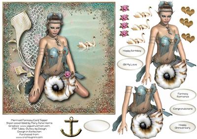 Mermaid Fantasy Card Topper 1