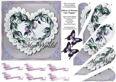 Affair of Roses Fan Stacker Card Topper