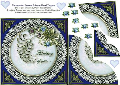 Diamonds, Roses & Lace Card Topper 2