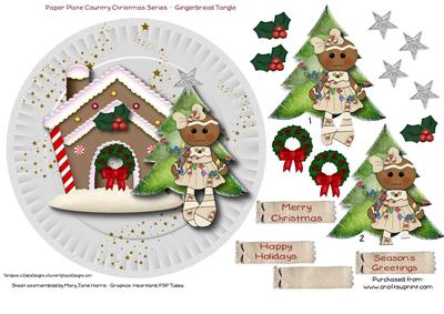 Paper Plate Country Christmas Series - Gingerbread Tangle