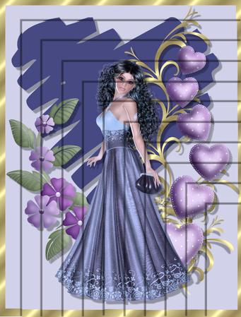 Soft Romance Off-set Pyramid A4 Card Front