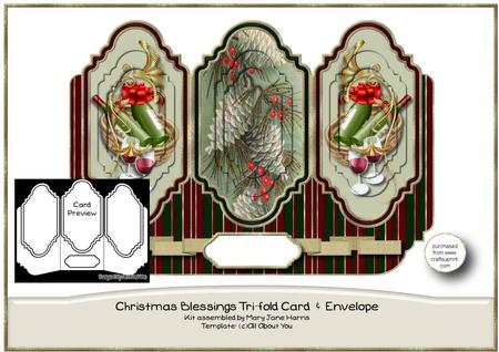 Christmas Blessings Tri-fold Card & Envelope Kit