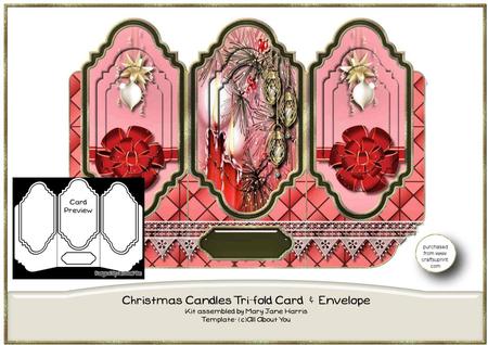 Christmas Candles Tri-fold Card & Envelope Kit