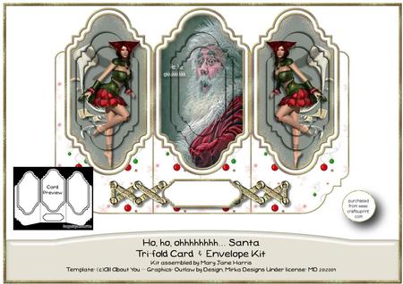 Ho, Ho, Ohhhhhhhh -  Santa Tri-fold Card & Envelope Kit
