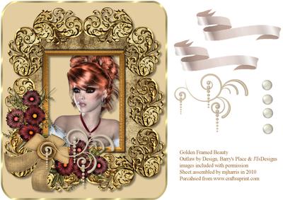 Golden Framed Beauty Card Topper