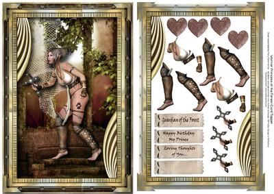 Warrior Princess of the Forest Card Topper 1