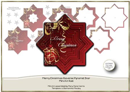 Merry Christmas Reversed Pyramid Star Mini Kit Red