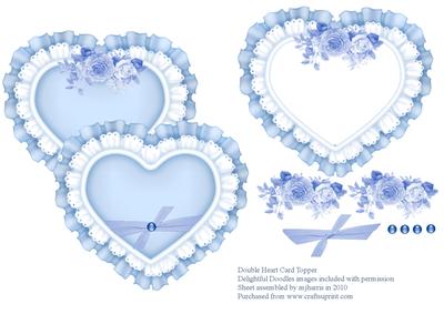 Double Lace Hearts Card Topper