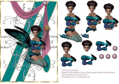 Teal Fairy Card Topper