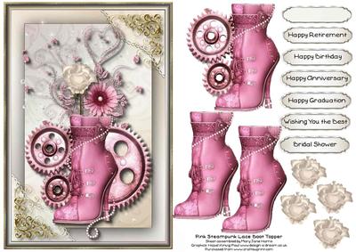 Pink Steampunk Lace Boot Topper