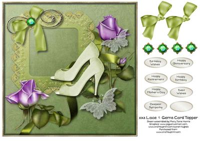 8x8 Lace & Gems Shoes Card Topper