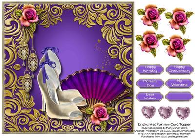 Enchanted Fan Shoes 8x8 Card Topper 1