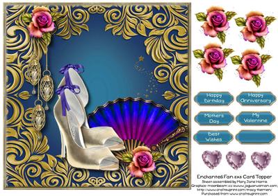 Enchanted Fan Shoes 8x8 Card Topper 2