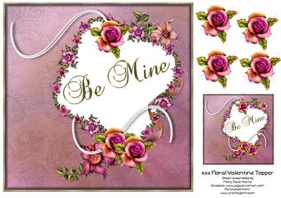 8x8 Floral Valentine Topper 1