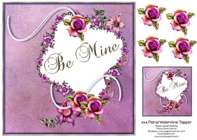 8x8 Floral Valentine Topper 2