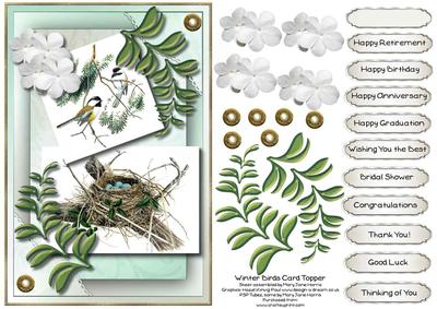 Winter Birds Card Topper