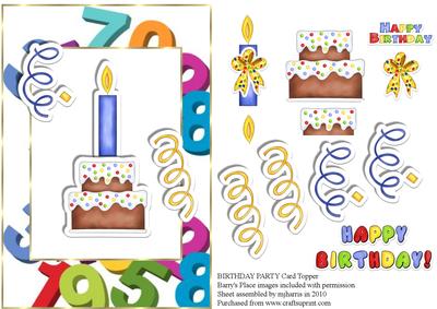 Birthday Party Card Topper