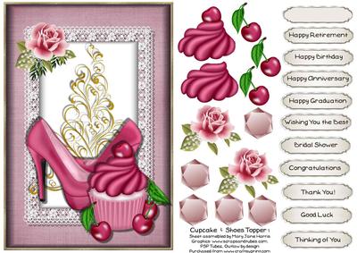 Cupcake & Shoes Topper 1