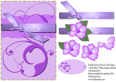 Purple Passion Flower Card Topper