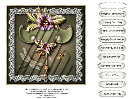 Gemmed Ornaments Abstract Pyramid Mini Kit