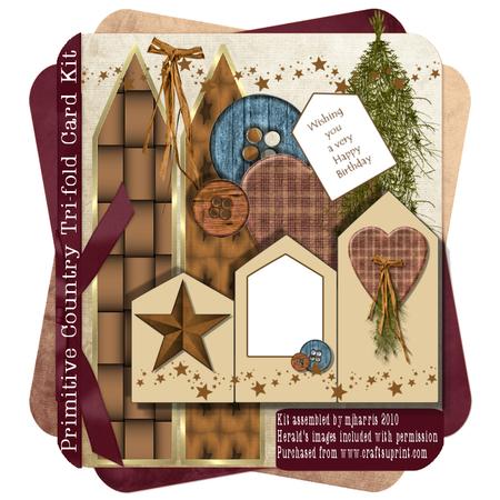 Primitive Country Tri-fold Card Kit