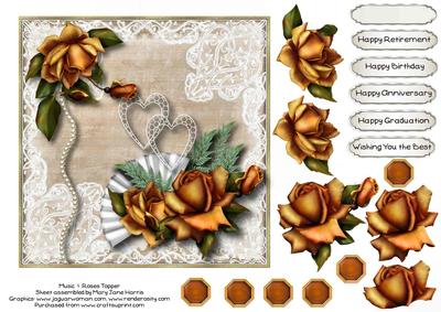 Music & Roses Topper