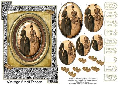 Vintage Stroll Pyramid Card Topper