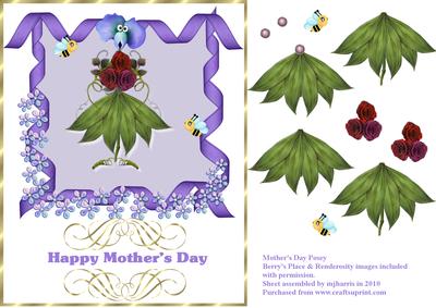 Mother's Day Posey Card Topper